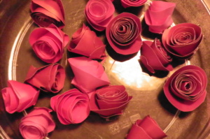 paper flowers, Valentine roses, paper crafting