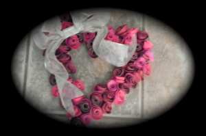 Valentine Wreath, paper flower wreath,j paper crafting