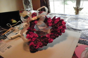 Valentine Wreath, paper flower wreath, paper crafting