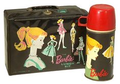 vintage, Barbie doll, lunchbox, nostalgia